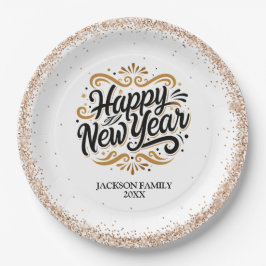 Prato De Papel Feliz ano novo Personalizado