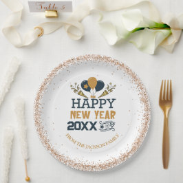 Prato De Papel Feliz Ano Novo Personalizado