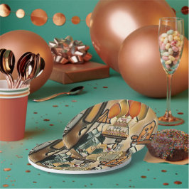 Prato De Papel Feliz Arte de Aniversário