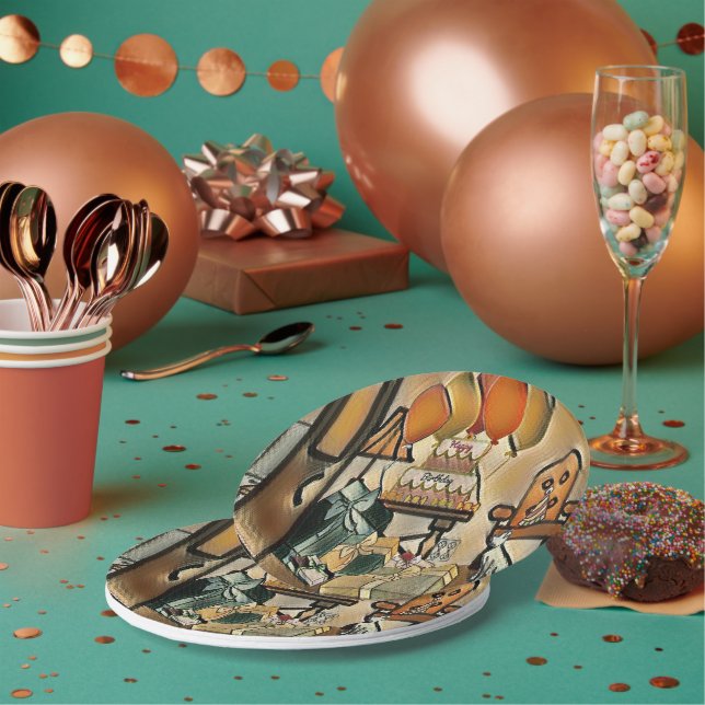 Prato De Papel Feliz Arte de Aniversário (Múltiplo)