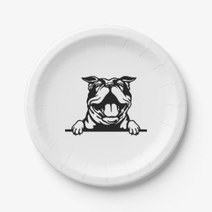 Prato De Papel Feliz Buldogue Engraçado