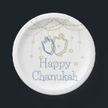 Prato De Papel Feliz Chanukah Paper Plates<br><div class="desc">Celebrar Chanukah com estas Felizes placas de papel Chanukah!</div>