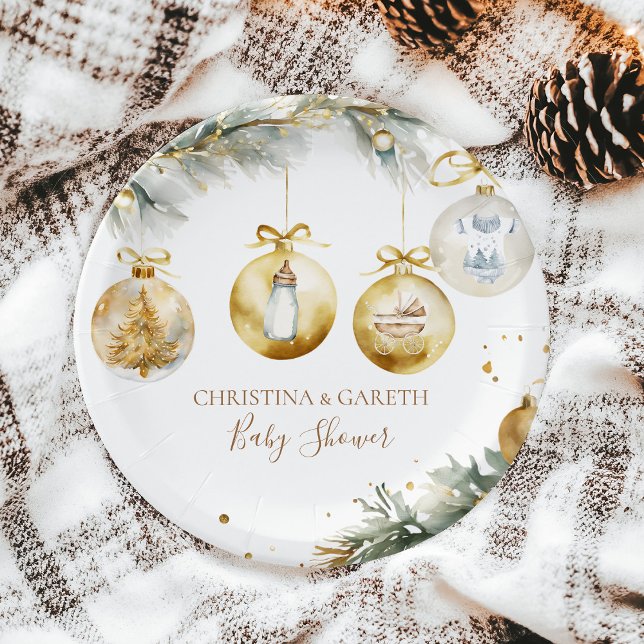 Prato De Papel Feliz de Natal Boho Pequeno Chá de fraldas (Criador carregado)