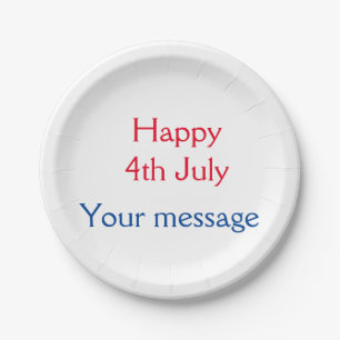 Prato De Papel Feliz dia 4 de julho da independência adicione o n