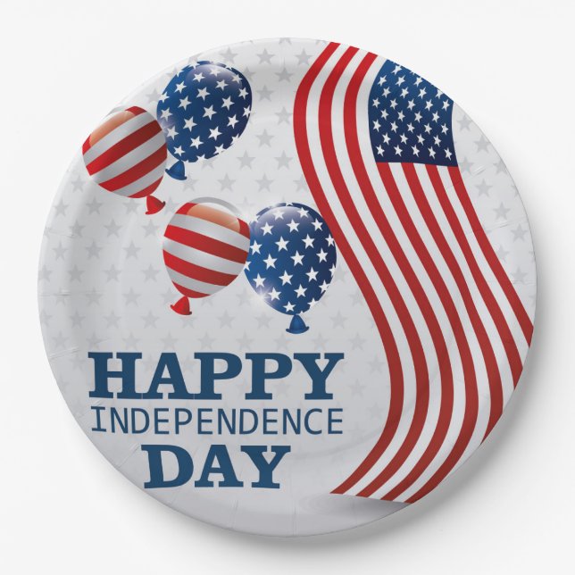 Prato De Papel Feliz Dia da Independência (Frente)