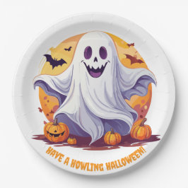 Prato De Papel Feliz Dia das Bruxas Fantasma