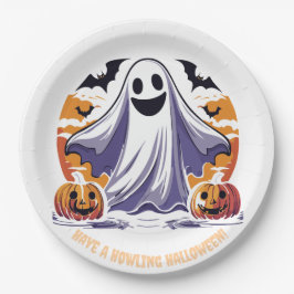 Prato De Papel Feliz Dia das Bruxas Fantasma