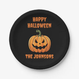 Prato De Papel Feliz Dia das Bruxas Feliz de Pumpkin Feliz e Boni