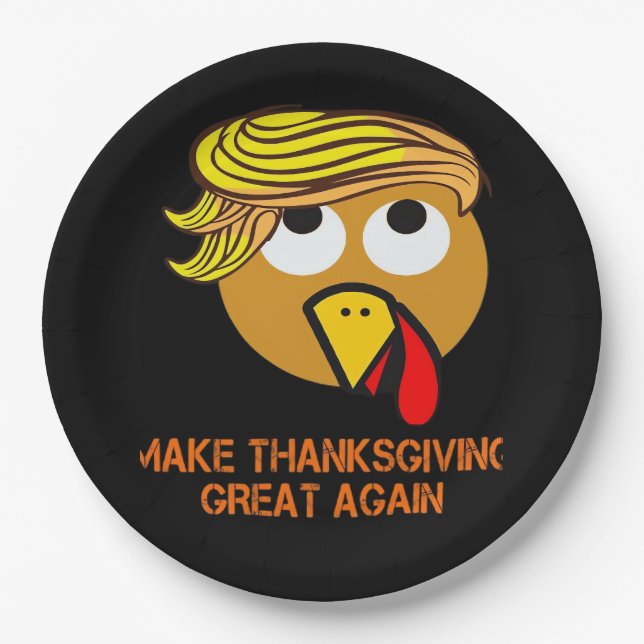 Prato De Papel Feliz Dia de Ação de Graças (Frente)