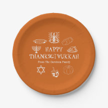 Feliz Dia de Ação de Graças Laranja Hanukkah