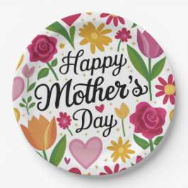 Prato De Papel Feliz dia de as mães
