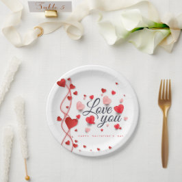 Prato De Papel Feliz dia de os namorados moderno