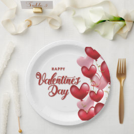 Prato De Papel Feliz dia de os namorados moderno