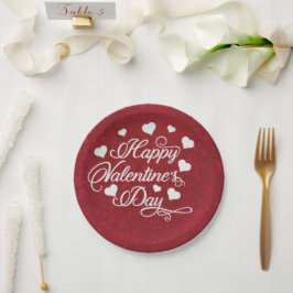Prato De Papel Feliz dia de os namorados moderno