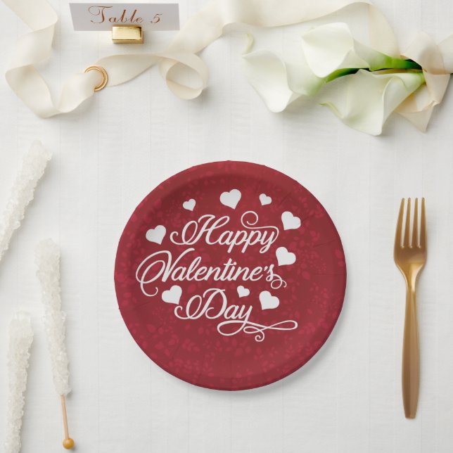 Prato De Papel Feliz dia de os namorados moderno (Casamento)