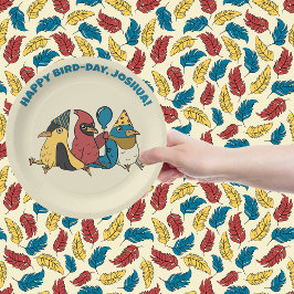 Prato De Papel Feliz Dia de Pássaro Pássaros Cartoon Ameaçaram An