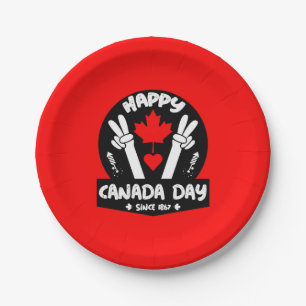 Prato De Papel Feliz Dia do Canadá 1 de julho