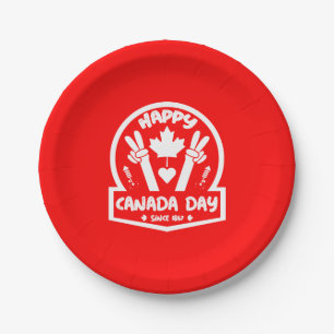 Prato De Papel Feliz Dia do Canadá 1 de julho