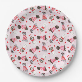 Prato De Papel Feliz Dia dos Namorados Grandes Caninos