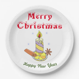 Prato De Papel Feliz Feliz ano novo de natal