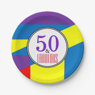 Prato De Papel Feliz Festa de aniversário fabulosa   Padrão de St