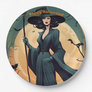 Prato De Papel Feliz Halloween, Art Deco Witold, Festa de Figurin