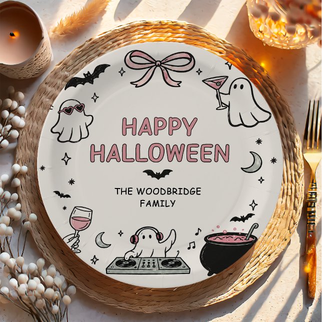 Prato De Papel Feliz Halloween Desenhado à Mão (Criador carregado)