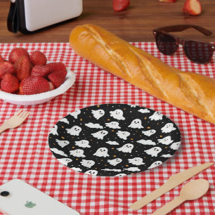 Prato De Papel Feliz Halloween Ghost Cloudy Star Sky