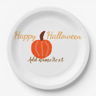 Prato De Papel Feliz Halloween laranja abóbora outono laranja mar