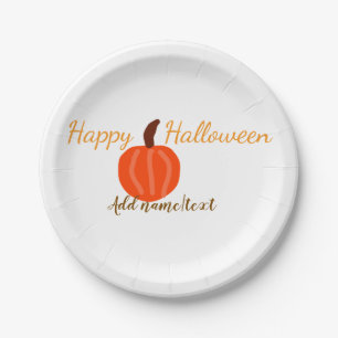 Prato De Papel Feliz Halloween laranja abóbora outono laranja mar