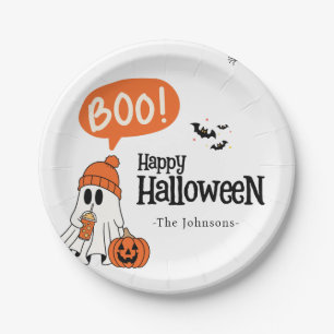Prato De Papel Feliz Halloween Moderno