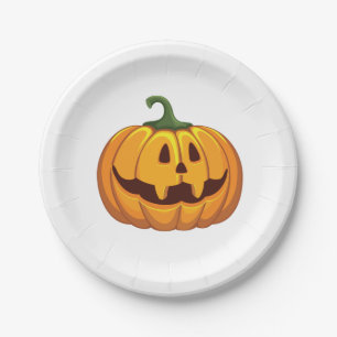 Prato De Papel Feliz Halloween Pumpkin Party Papoulas