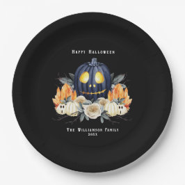 Prato De Papel Feliz Halloween Spooky Samhain Pumpkins Crystals