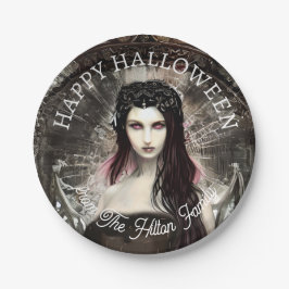 Prato De Papel Feliz Halloween Steampunk Gothic Fallen Angel