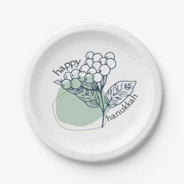 Prato De Papel Feliz Hanukkah (com Drama Berries)