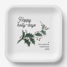 Feliz Holly Days Nome Personalizado da Família Nat