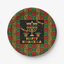 Feliz Kwanzaa Velas Vermelhas Preto Verde Amarelo 