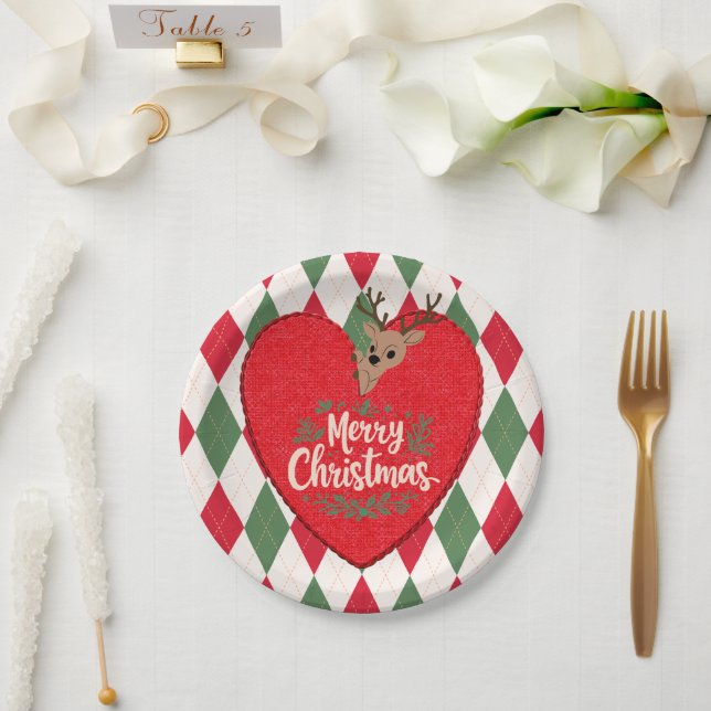 Prato de Papel Feliz Natal (Casamento)