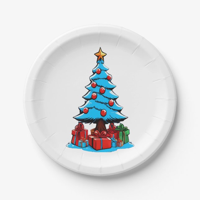 Prato De Papel Feliz Natal 3D (Frente)