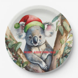 Prato De Papel Feliz Natal Australiano Koala