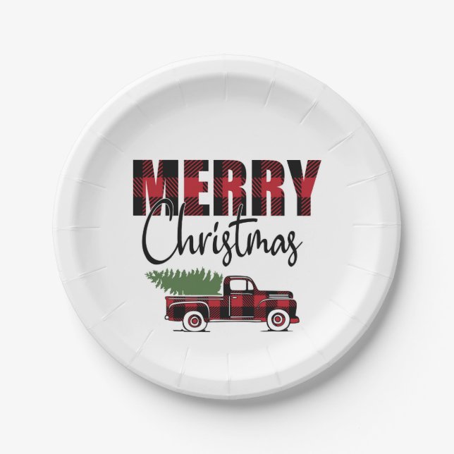 Prato De Papel Feliz Natal - Caminhão Russo (Frente)