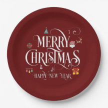 Feliz Natal E Feliz ano novo Vermelho