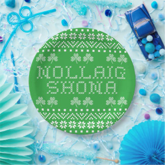 Prato De Papel Feliz Natal em gaélico irlandês Nollaig Shona