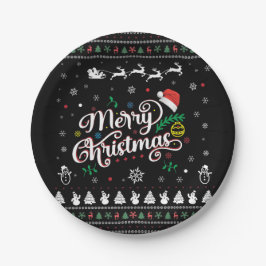 Prato De Papel Feliz Natal Engraçado