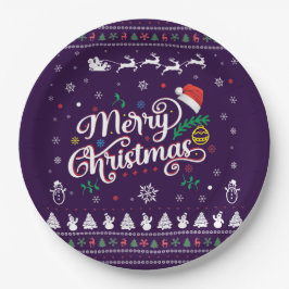 Prato De Papel Feliz Natal Engraçado