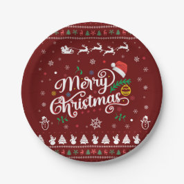 Prato De Papel Feliz Natal Engraçado