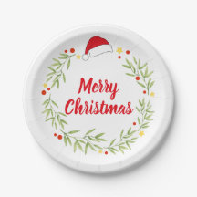 Feliz Natal Festa de Santa Hat Wreath