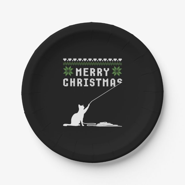 Prato De Papel Feliz Natal Gato Feio (Frente)