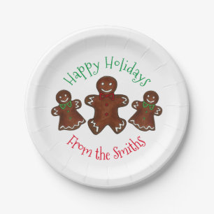 Prato De Papel Feliz Natal Gingercake Homem Cookies