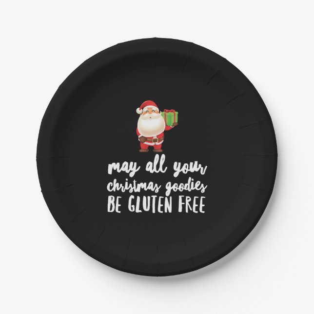 Prato De Papel Feliz Natal Gluten Livre (Frente)